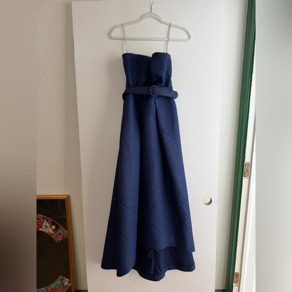 Kay Unger Navy High Low Dress